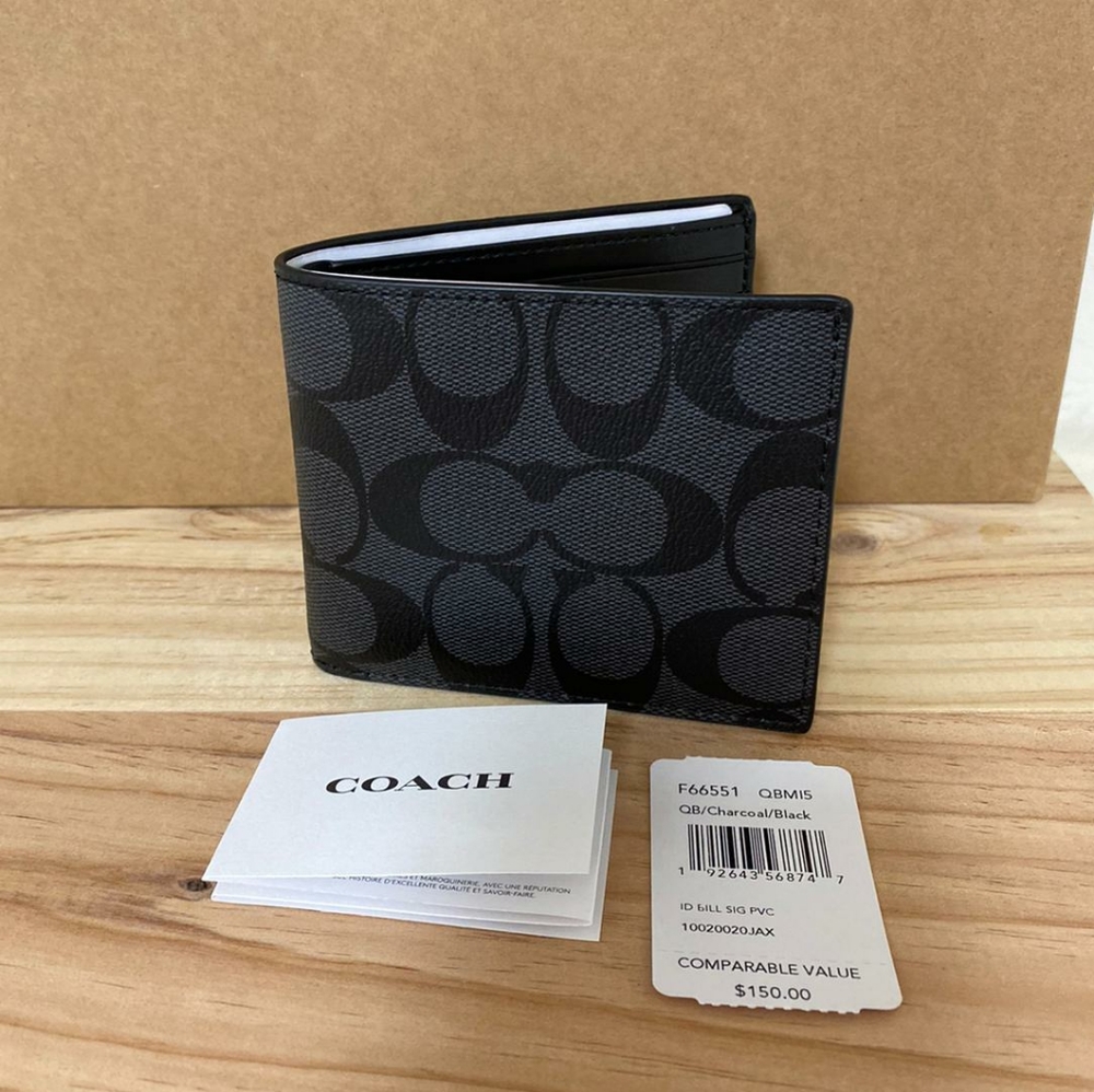 ⚜Coach Id Billfold Wallet In Signature Canvas - Picture 5 of 5